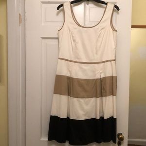 Nine West Striped Fit and Flare Dress